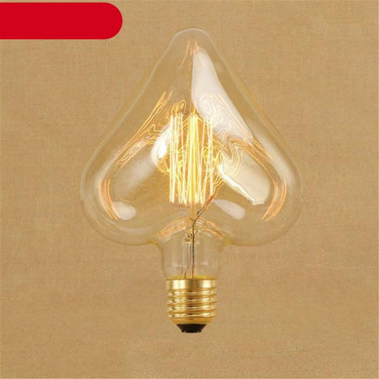 Heart-shaped Edison bulb lamp with warm filament and clear glass, bedroom night light on Tampa Home & Garden Store