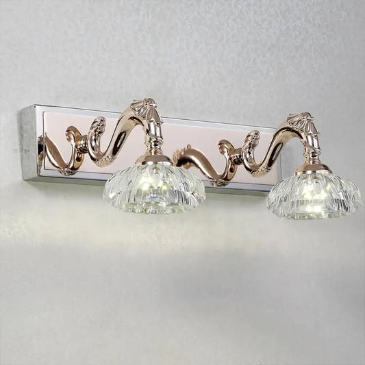Vintage Style Crystal Vanity Wall Lamp in Gold Finish with 2/3/4 Clear Heads, 13"/18" Wide - Tampa Home & Garden Store