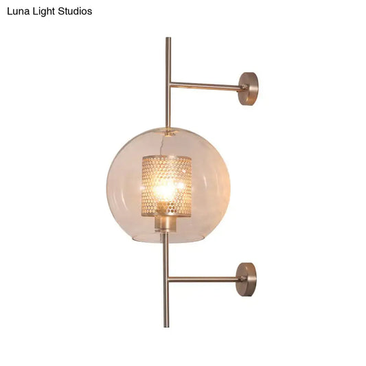 Vintage Clear Glass Sconce Light - Global 1 Light - 8"/9.5" Wide - Silver/Gold Wall Mount Fixture - Tampa Home & Garden Store