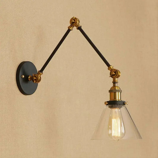Vintage Style Wall Sconce with Clear Glass and Satin Brass, Chrome or Antique Brass Finish - Perfect for Living Room Lighting - Tampa Home & Garden Store