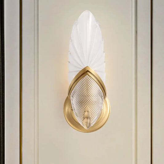 Vintage Style Gold Wall Lamp with Frosted Oval Glass for Bedroom - Tampa Home & Garden Store