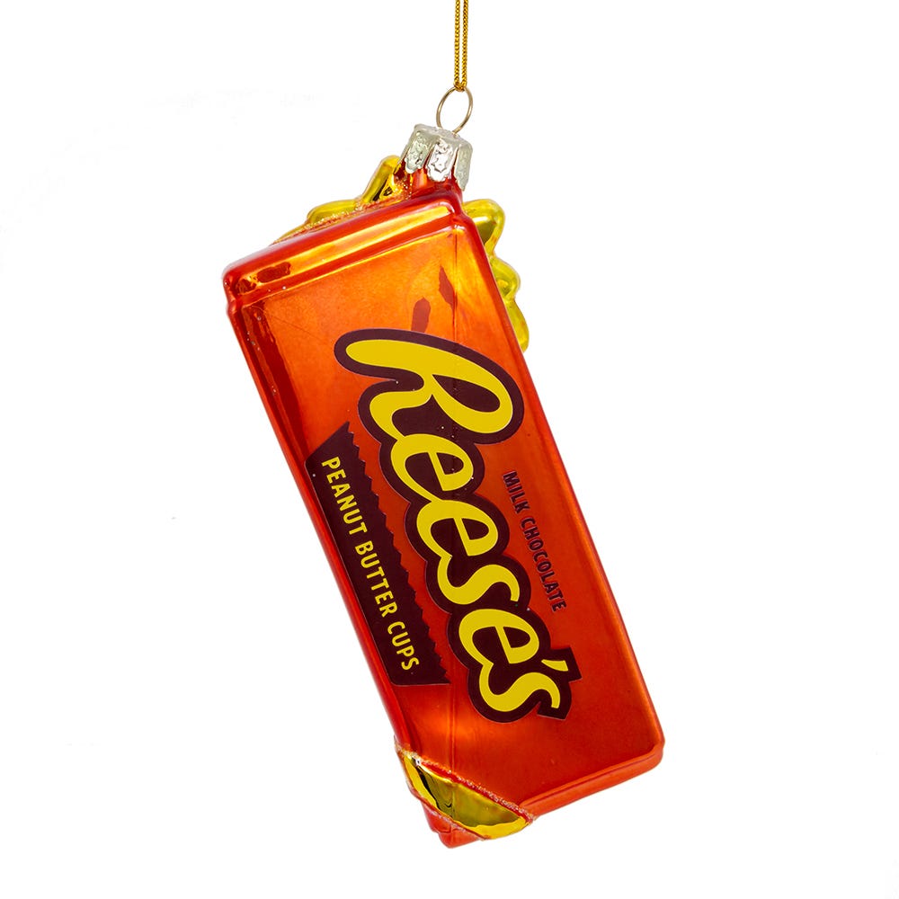 Adorno de tazas de mantequilla de maní de Reese's de vidrio