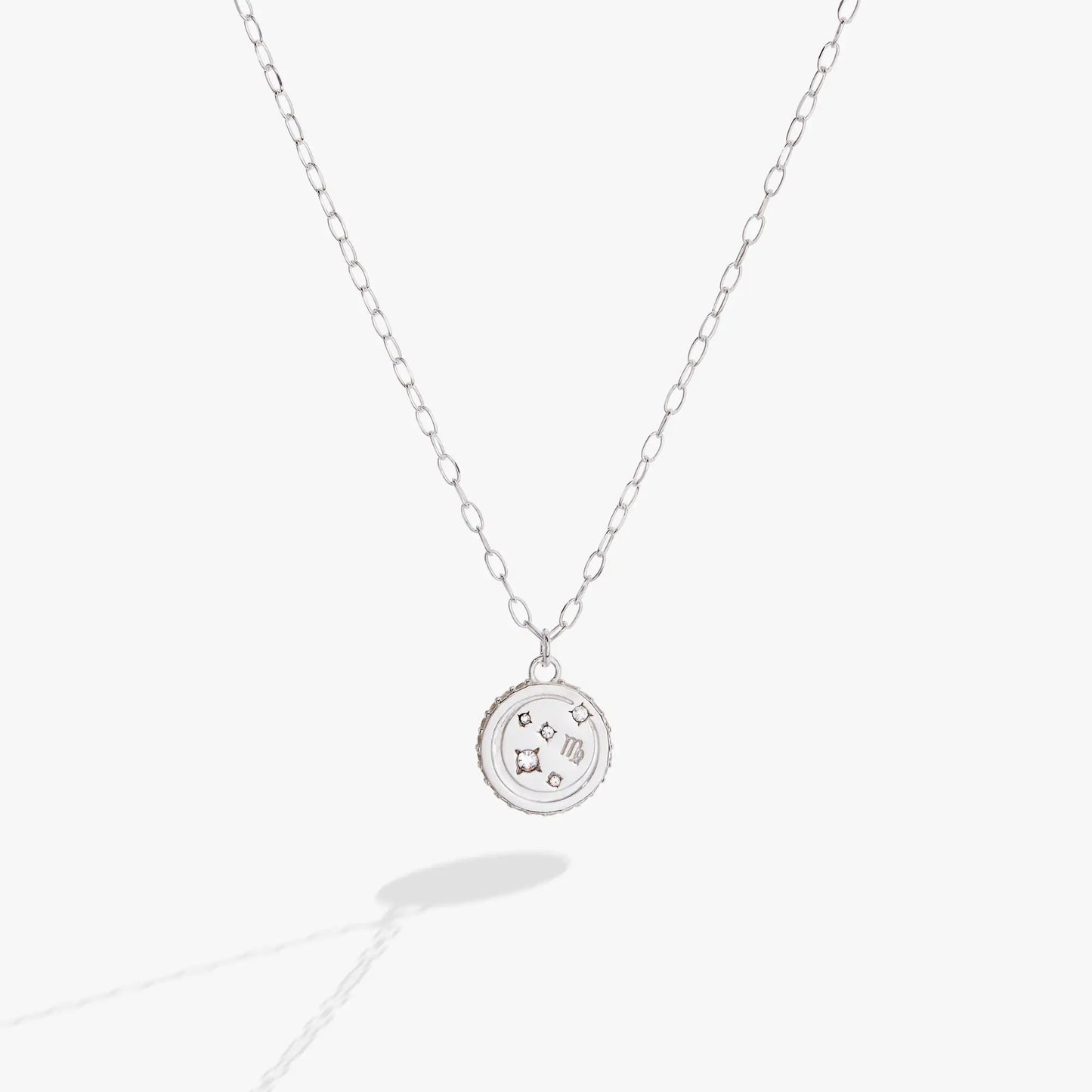 Virgo Zodiac Precious Necklace by Alex and Ani with silver chain and round crystal pendant on Tampa Home & Garden Store