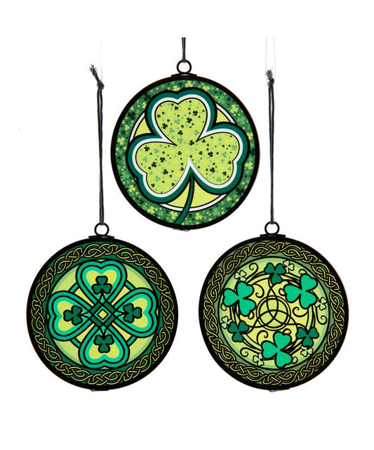 Shamrock Stained Glass Ornament - - Tampa Home & Garden Store