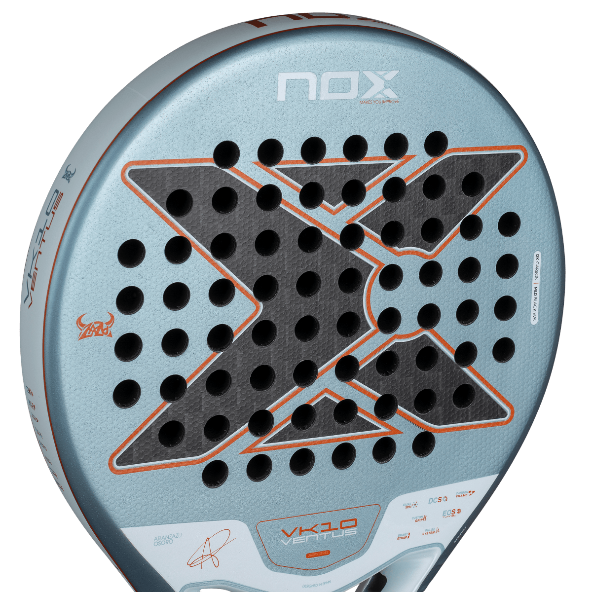 NOX VK Ventus Control 12K 2026 padel racket blue perforated face orange trim by Racket Central on Tampa Home & Garden Store