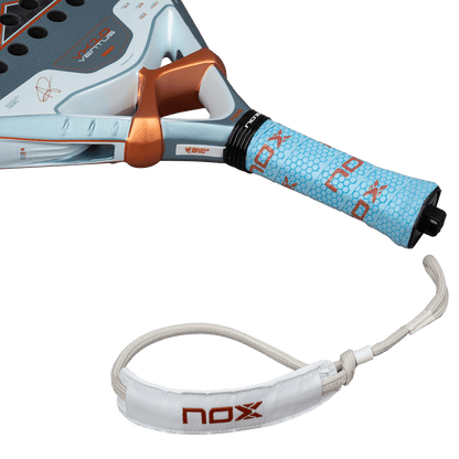 Padel racket NOX VK Ventus Control 12K 2026 with blue grip orange accents strap included on Tampa Home & Garden Store