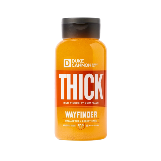 Thick High-Viscosity Body Wash Wayfinder bottle in orange with black cap on Tampa Home & Garden Store