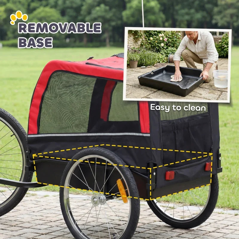 Dog Bike Trailer Furr Baby red/black pet cart with 20in tires removable base reflectors on Tampa Home & Garden Store