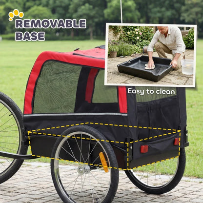Dog Bike Trailer Furr Baby red/black pet cart with 20in tires removable base reflectors on Tampa Home & Garden Store