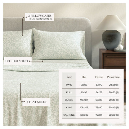 Turkish Cotton Flannel Sheet Set and Floral