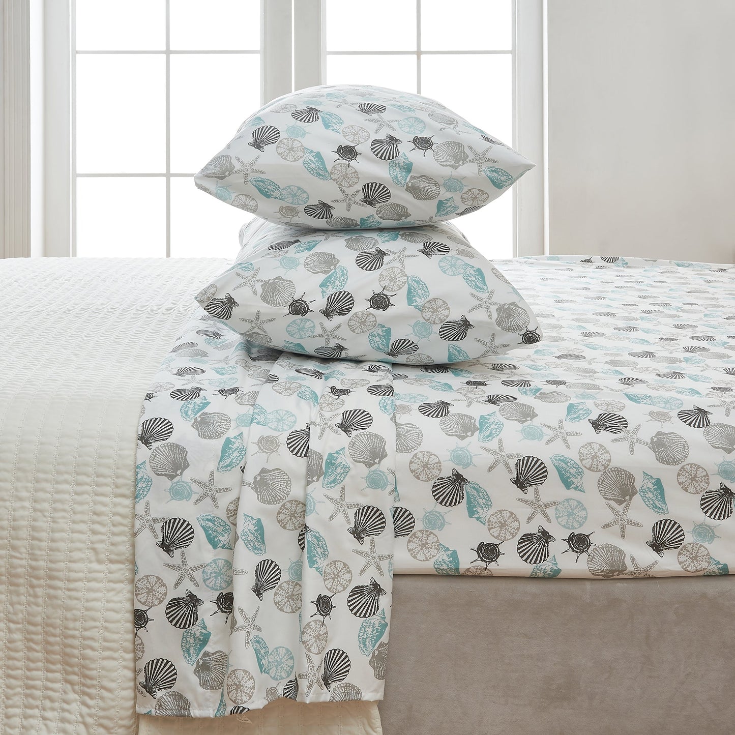Lightweight Coastal Printed Sheet Set and Covers