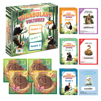 Vocabulary Vultures by Fidget Games; Grade 3–5 decks with jungle artwork on Tampa Home & Garden Store