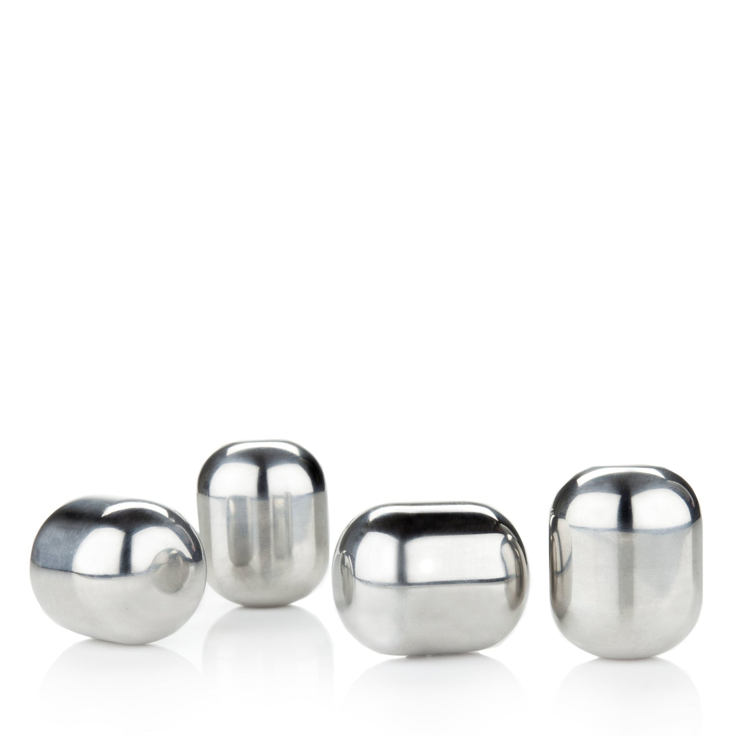 a Set of Four Stainless Steel Wine Chilling Rocks