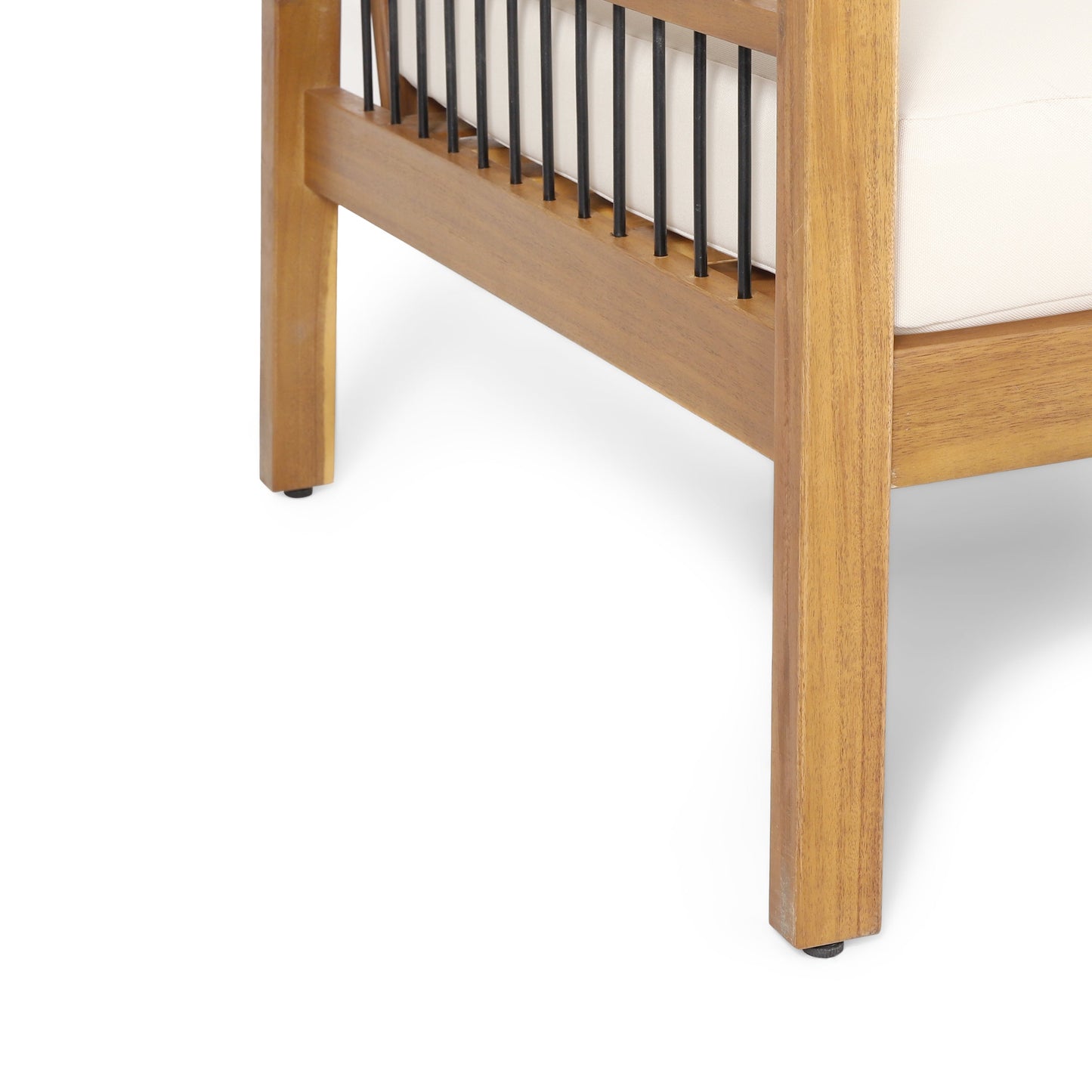 Outdoor Acacia Wood Loveseat and Coffee Table Set