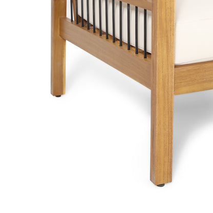 Outdoor Acacia Wood Loveseat and Coffee Table Set