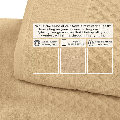 Cotton Diamond Waffle Weave Bath Towel Set