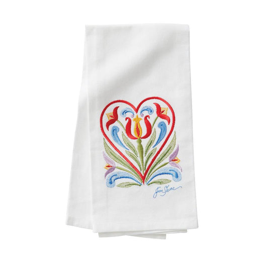 Embroidered Tea Towel - Heart