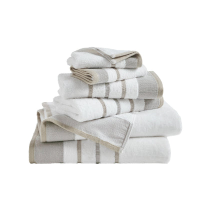Soft Cotton Bath Towel Set and Stripe Detail