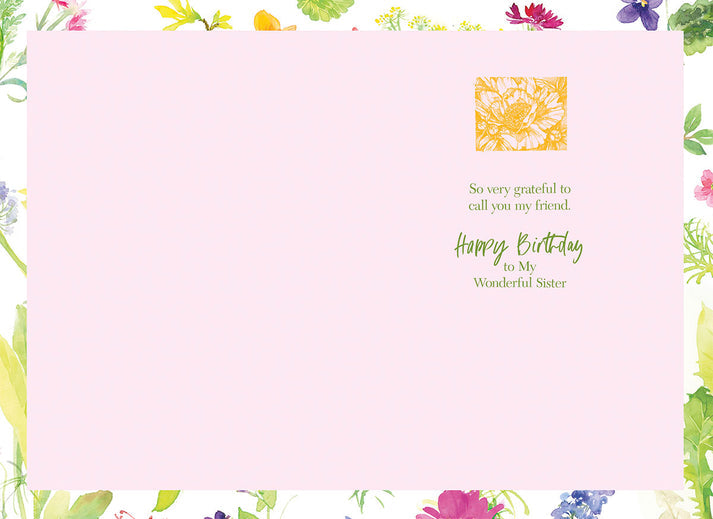 Tarjeta de cumpleaños: Estoy muy feliz de llamarte mi hermana