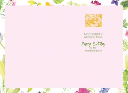 Tarjeta de cumpleaños: Estoy muy feliz de llamarte mi hermana