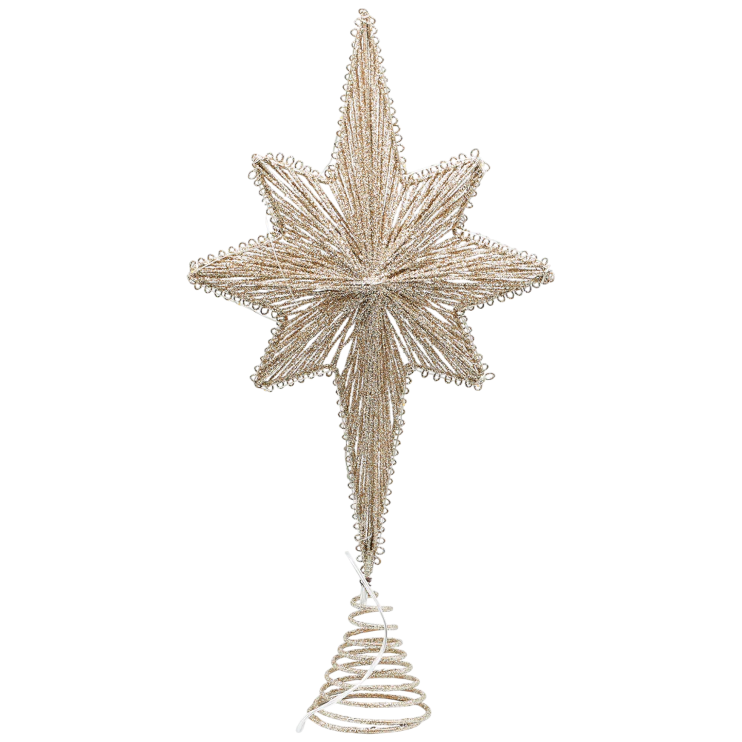 Golden Glow LED Star Tree Topper 16in gold glitter finish by The Country Christmas Loft on Tampa Home & Garden Store