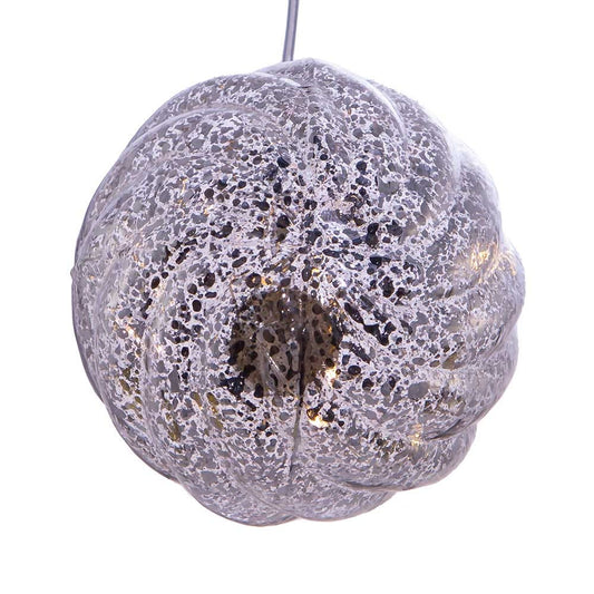 Boule de Noël lumineuse USB en verre doré et argenté - Or foncé