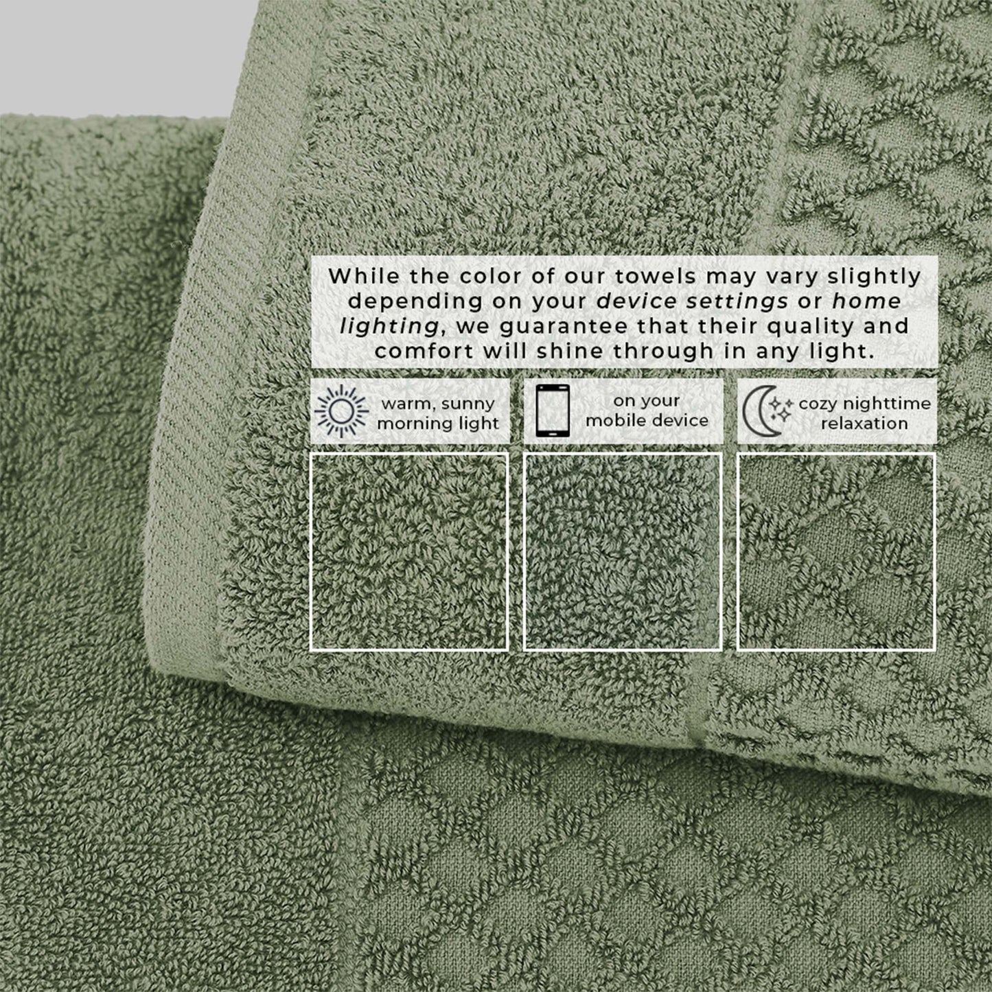 Cotton Diamond Waffle Weave Bath Towel Set