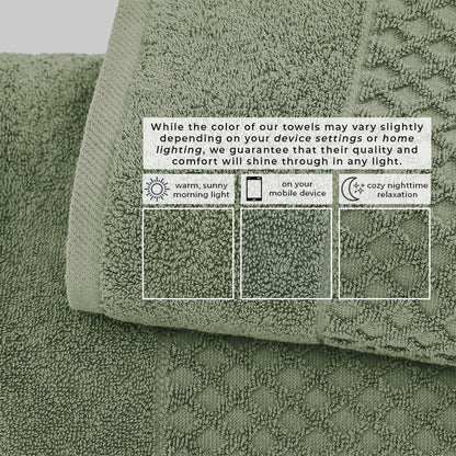 Cotton Diamond Waffle Weave Bath Towel Set