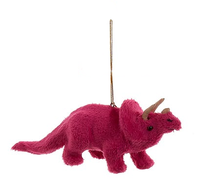 Ornement dinosaure duveteux et coloré -