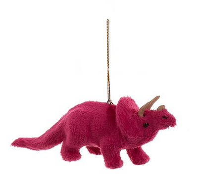 Ornement dinosaure duveteux et coloré -