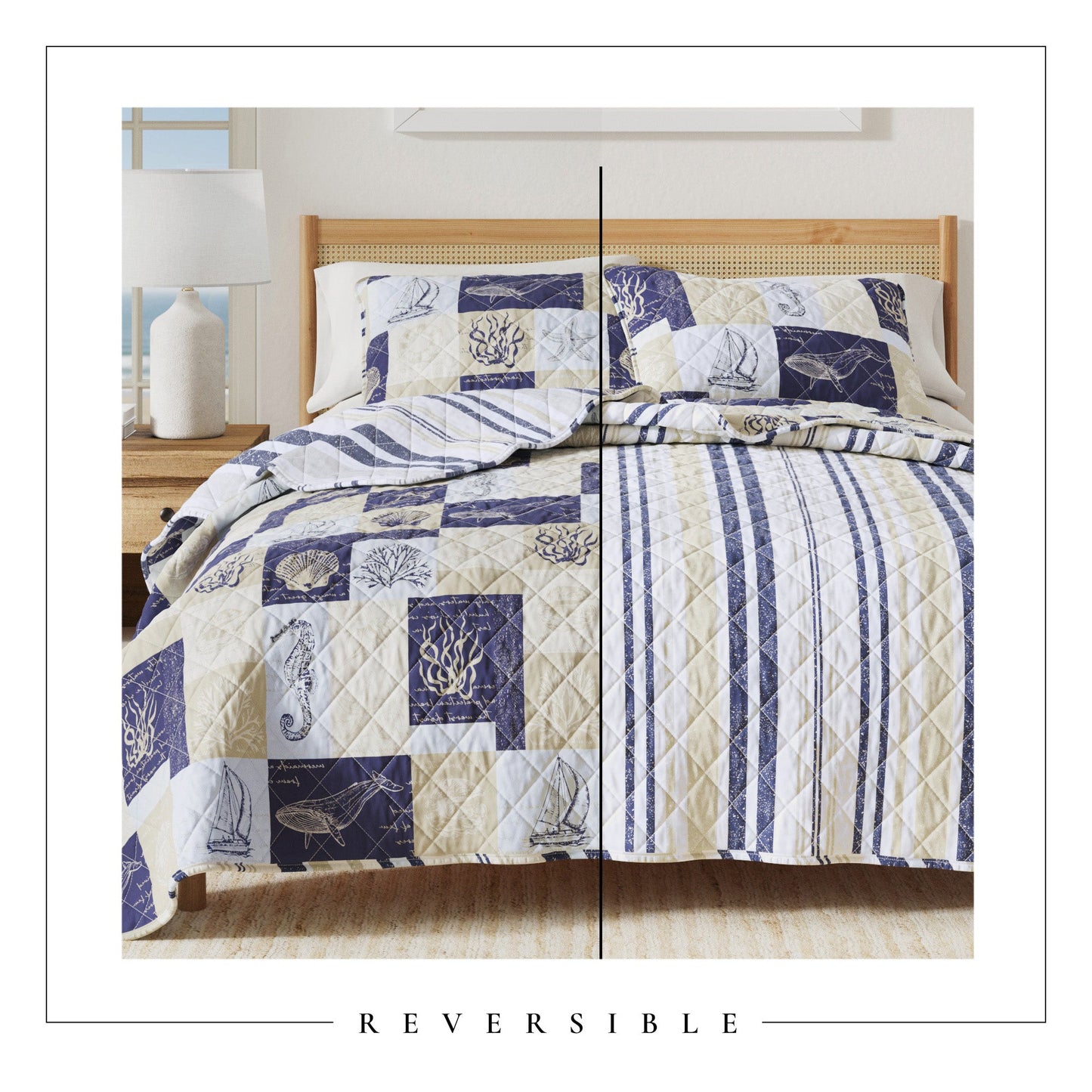Caspian and Coastal Soft Patchwork Quilt Set