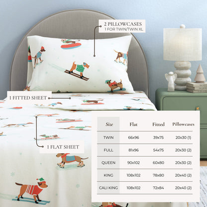 Turkish Cotton And Christmas Flannel Sheet Set