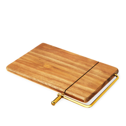 Elegant Acacia Wood Cheese Board and Slicer