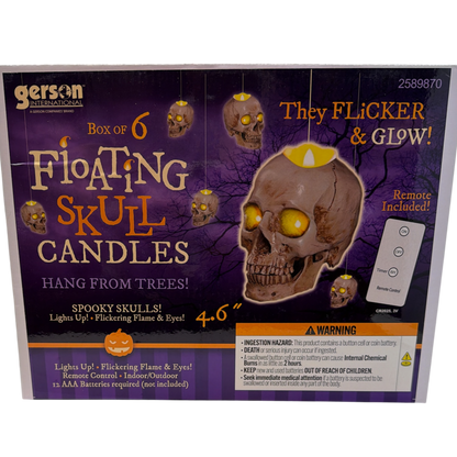 Lighted Hanging Skulls set of 6 decorative Halloween ornaments by The Country Christmas Loft on Tampa Home & Garden Store