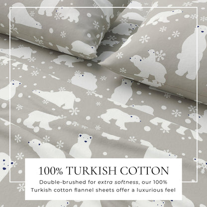 Classic Turkish Cotton Flannel Sheet and Pillow
