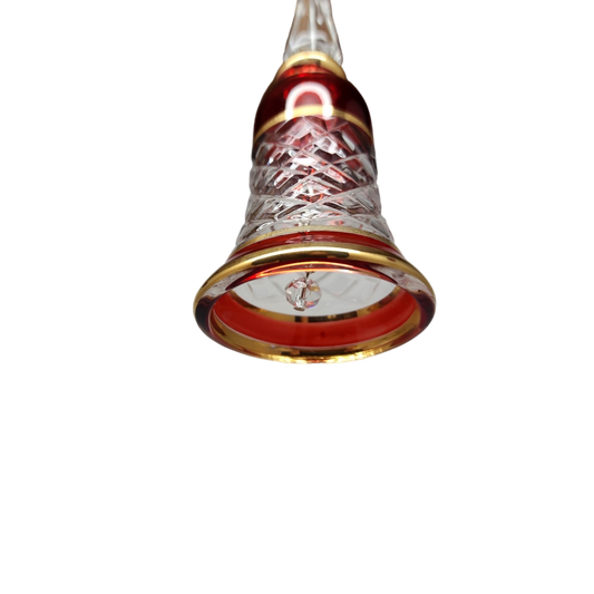 Gold Cut Etched Bell - Red - Tampa Home & Garden Store