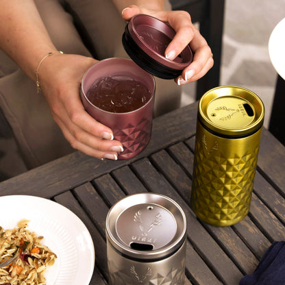 Gold and Double Wall Stainless Highball Tumbler