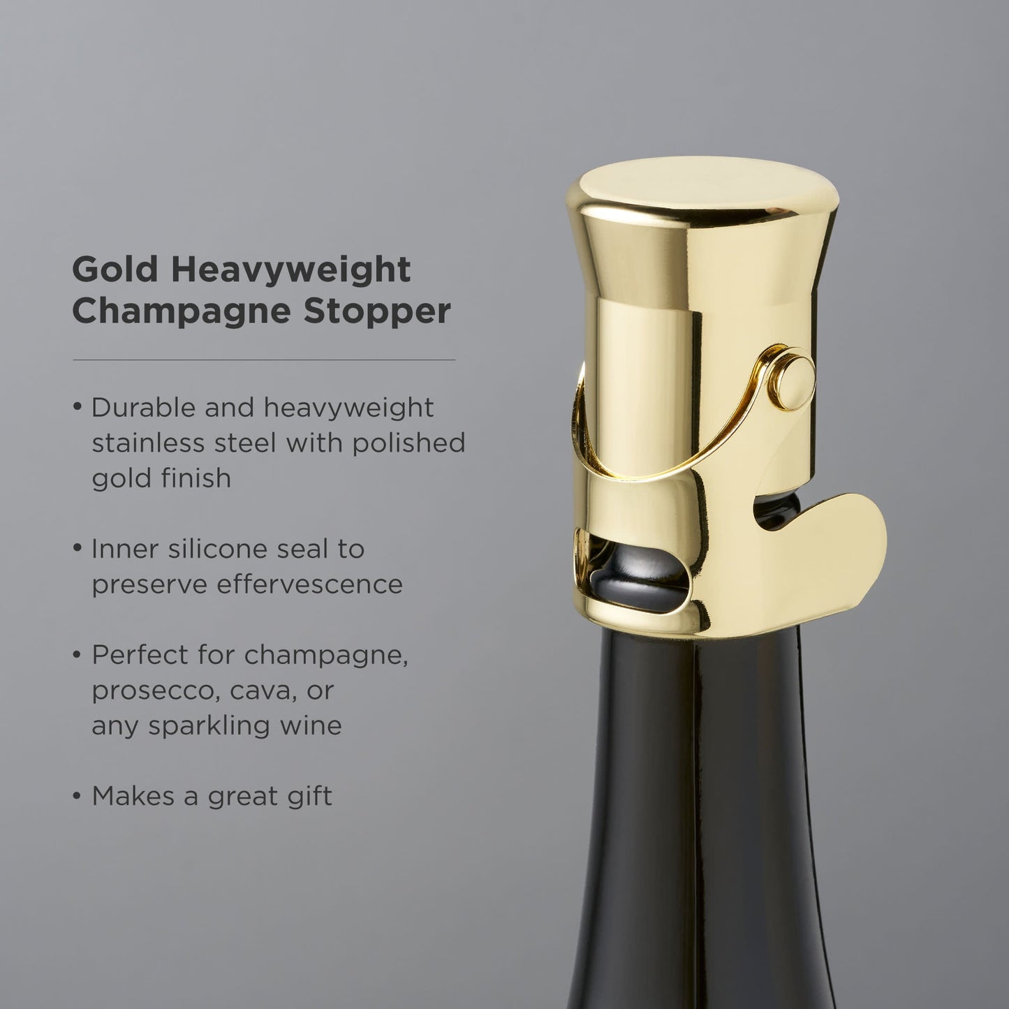 Heavy Gold Plated Champagne Stopper With a Seal