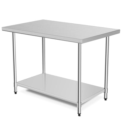 Mesa de acero inoxidable de 30 x 48 pulgadas, mesa de trabajo para cocina comercial