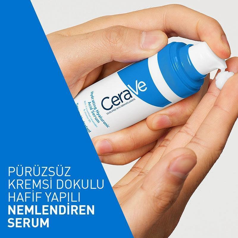 Cerave Hyaluronic Acid Serum bottle with blue pump, hydrating non-comedogenic face serum on Tampa Home & Garden Store