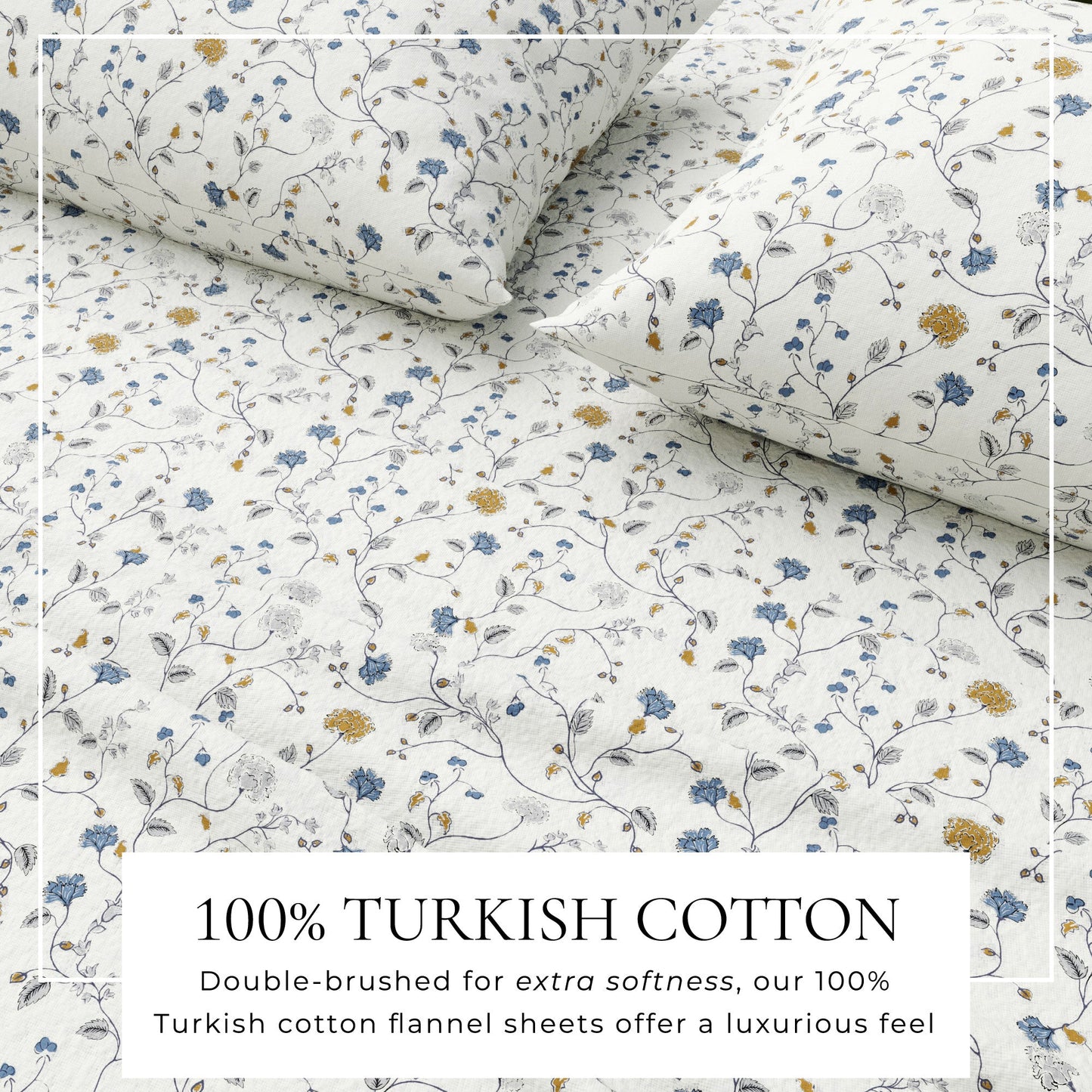 Turkish Cotton Flannel Sheet Set and Floral