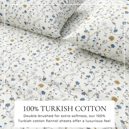 Turkish Cotton Flannel Sheet Set and Floral