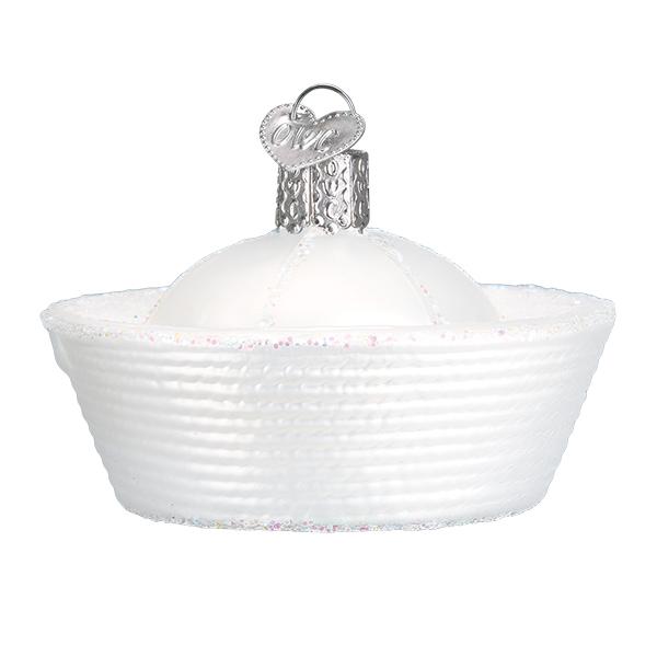 Adorno de cristal con forma de gorra de la marina