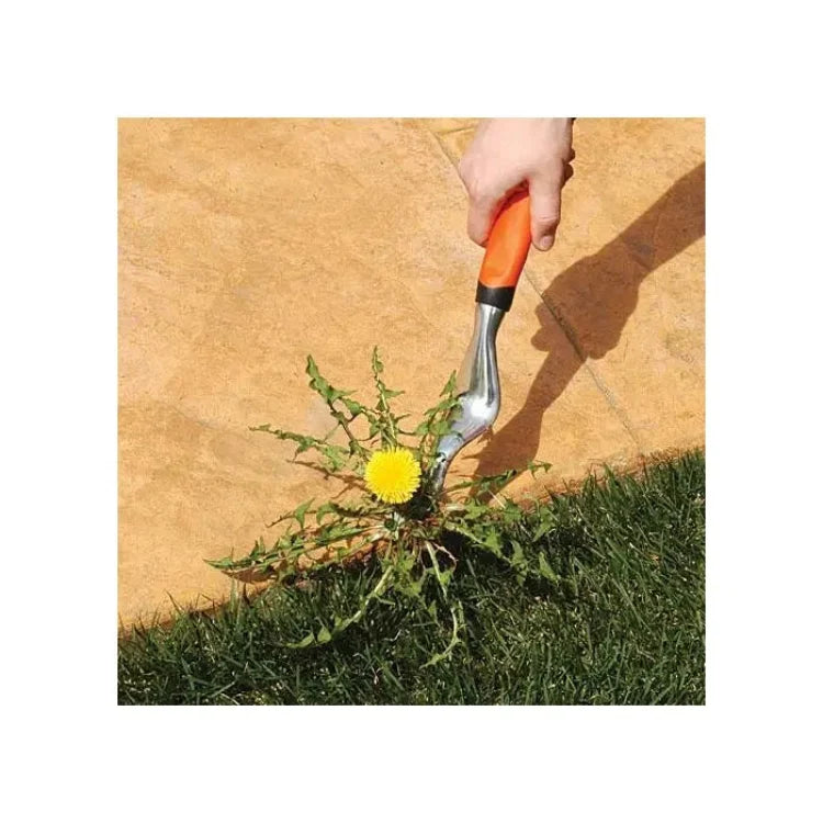 Weeder cast aluminum with gel grip orange handle for easy weed removal by A.M. Leonard on Tampa Home & Garden Store