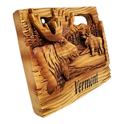 Aimant multicouche imitation bois - Orignal du Vermont