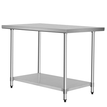 Mesa de acero inoxidable de 30 x 48 pulgadas, mesa de trabajo para cocina comercial