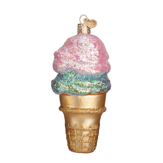 Double Dip Ice Cream  Glass Ornament - Tampa Home & Garden Store