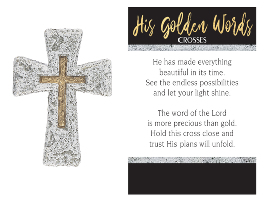 His Golden Words - Cross Charm - Tampa Home & Garden Store
