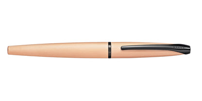 ATX Brushed Rose Gold Rollerball Pen with textured barrel and black Cross clip on Tampa Home & Garden Store