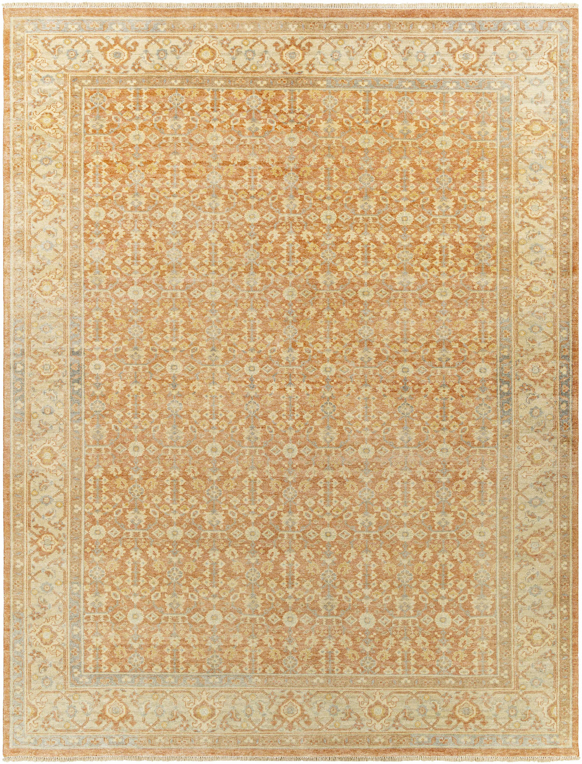 Wailea Area Rug - Clearance, rust and cream tones with an ornate motif, Boutique Rugs on Tampa Home & Garden Store